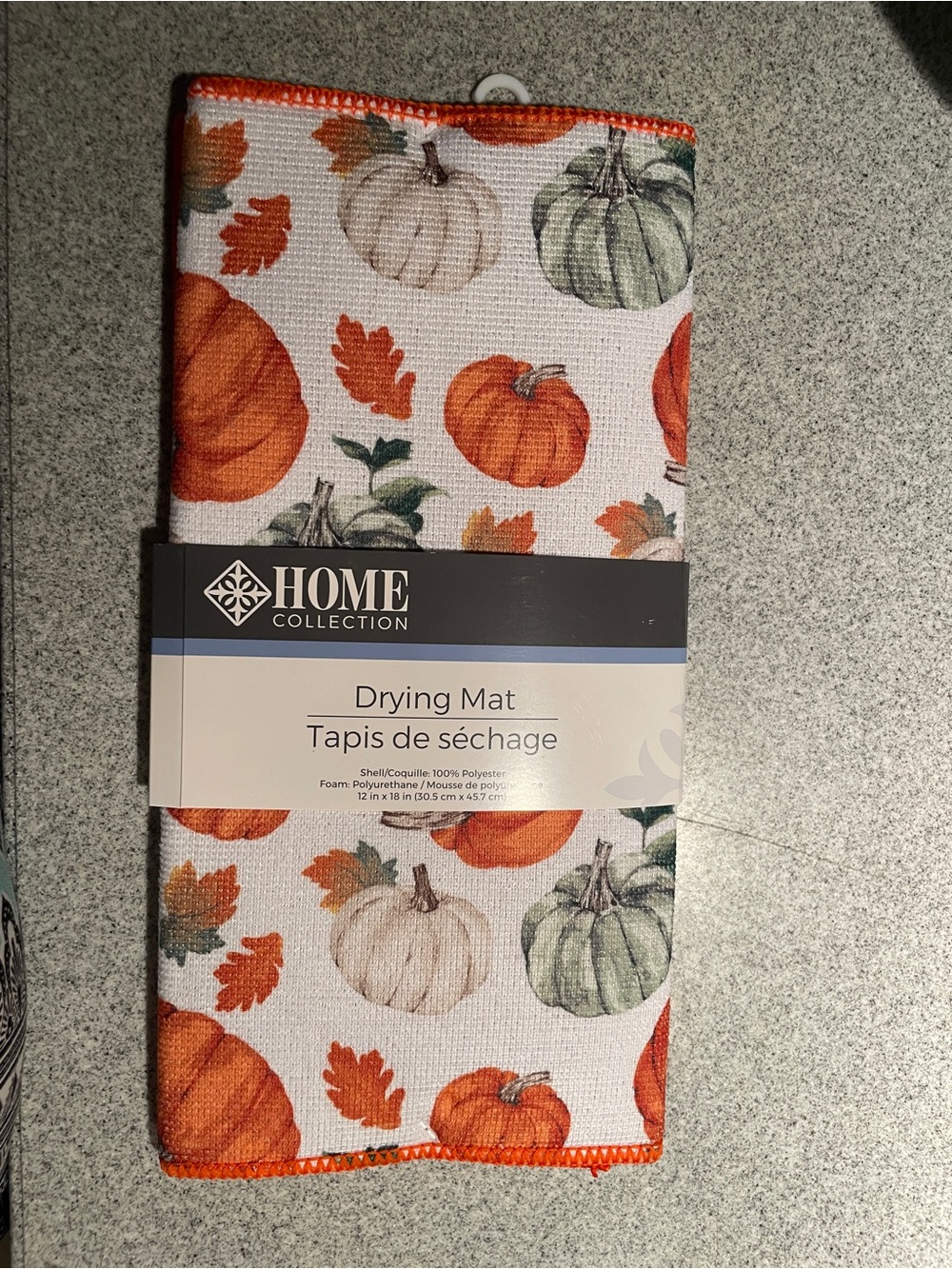 Home Collection Autumn Pumpkin Drying Mat - Orange, Cream, Green